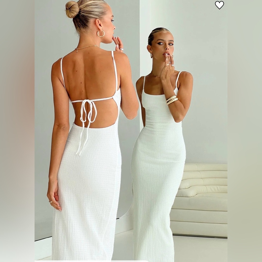 White Fox Boutique Chic White Backless Dress
